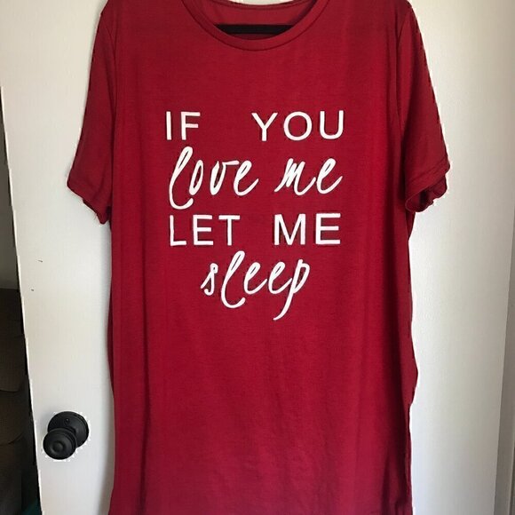 SHEIN Other - 4X Shein If you love me let me sleep red night dress